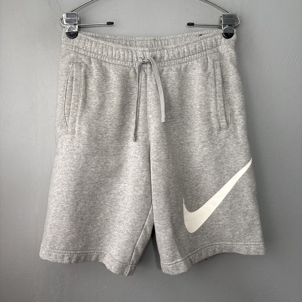 Nike Sweat Shorts Mens Size Small Heathered Gray Drawstring Lounge Casual Swoosh